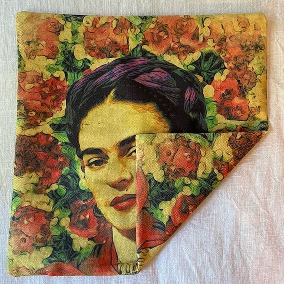 Waterproof Frida Kahlo Floral Throw Pillow Cover - Picture 5 of 5